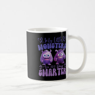 Caneca De Café Meus Pequenos Monstros São 100 Dias Mais Inteligen