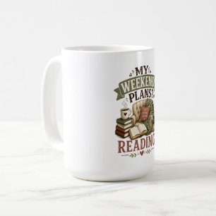 Caneca De Café Meus Planos de Fim de Semana Amante de Livros Leit
