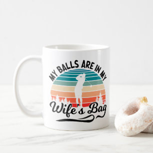 Caneca De Café Meus Testículos Estão Na Bolsa Da Minha Esposa Mar