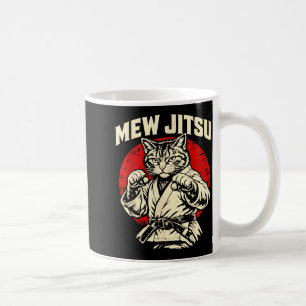 Caneca De Café Mew Jitsu Jiu Jitsu Brasileiro Artes Marciais Gato