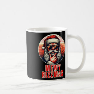 Caneca De Café Mewy Rizzmas Papais noeis Engraçados Mewing Piada 