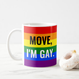 Caneca De Café Mexe-te, sou Gay Rainbow Mug