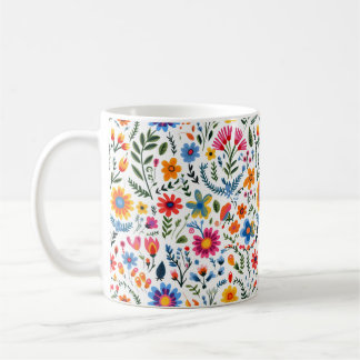 Caneca De Café Mexican Floral Pattern Mug