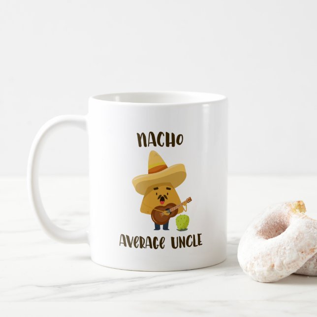 Caneca De Café Mexicano Nacho Médio Tio Engraçado Mug (Com Donut)