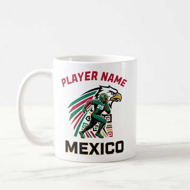 Caneca De Café Mexico Football Eagle National Pride Action Art (Esquerda)