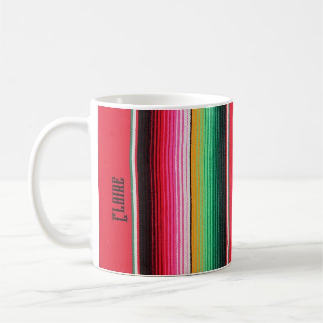 Caneca De Café méxico mexicano nome poncho serape (Esquerda)