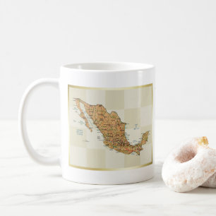 Caneca De Café México Sinalizador + Mug de Mapa