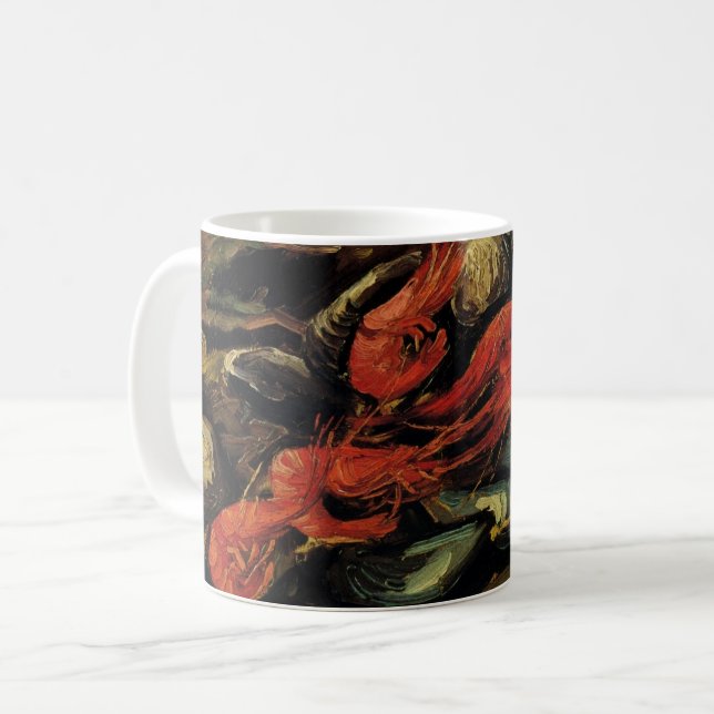 Caneca De Café Mexilhões e Camarão de Vincent van Gogh (Frente Esquerda)