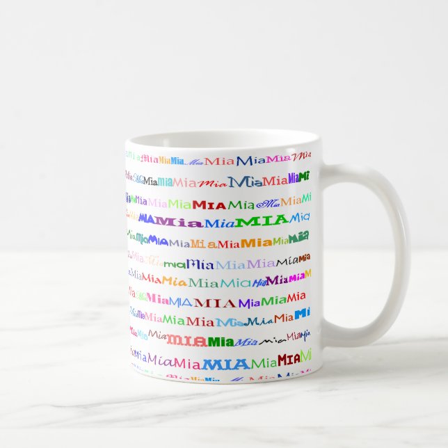 Caneca De Café Mia Design de texto II (Direita)