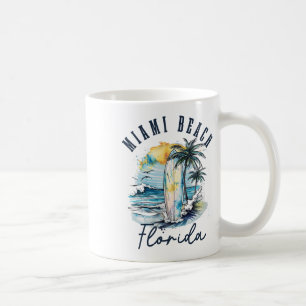 Caneca De Café Miami Beach Flórida Surf Vintage Surf Praia Surfis