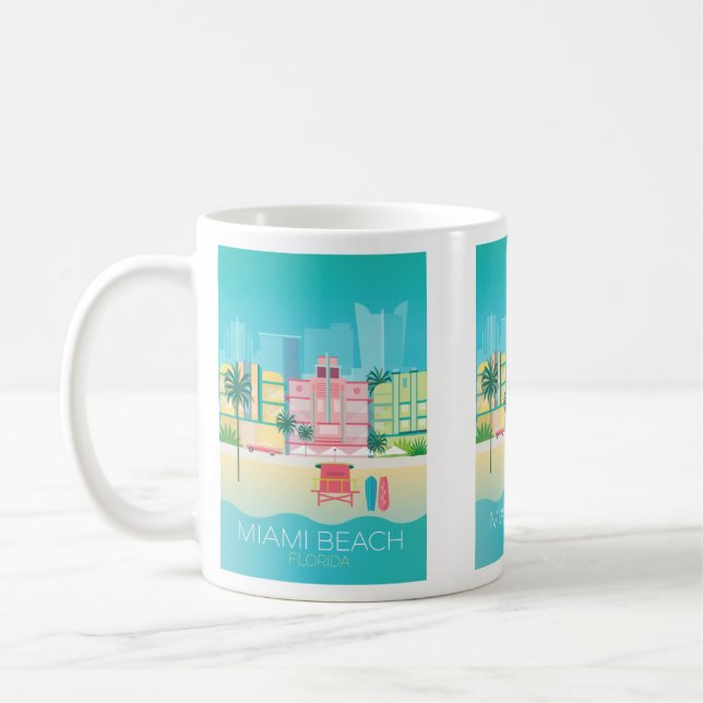 Caneca De Café Miami Beach Mug (Esquerda)