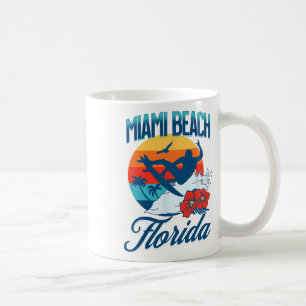 Caneca De Café Miami Flórida Praia Surf Verão Férias Vintage F