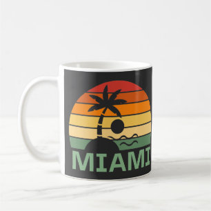 Caneca De Café Miami Florida Vintage Palm Trees Summer Beach