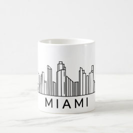 Caneca De Café Miami Skyline - Design de paisagem urbana