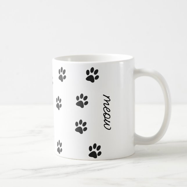 Caneca De Café Miau e gata preto branco (Direita)