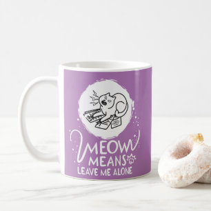 Caneca De Café Miau Significa Me Deixe em Paz - Gato Engraçado Br