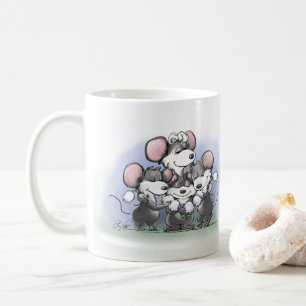 Caneca De Café Mic, Mac e a ilustração feliz do Dia de as mães de
