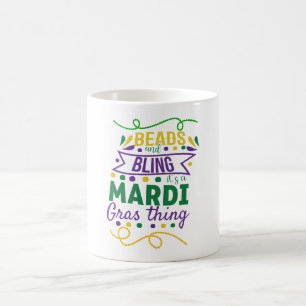Caneca De Café Miçangas e Brilho É uma Coisa de Mardi Gras