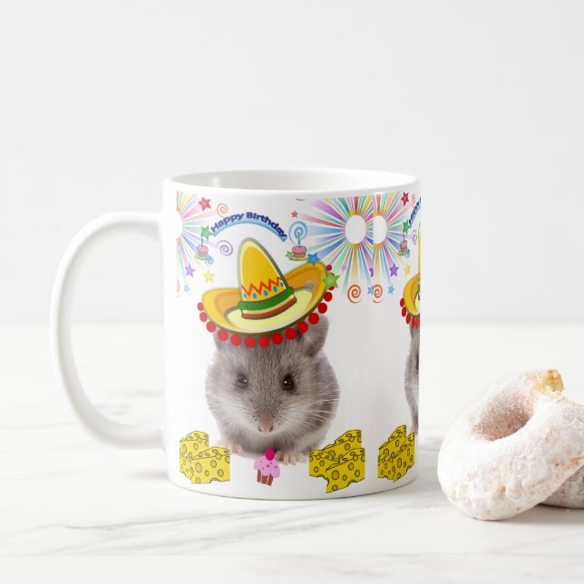 Caneca De Café Mice Mug Happy Birthday Mug (Com Donut)