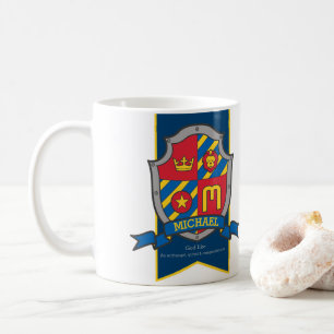 Caneca De Café Michael chama significa cavaleiro escudo vermelho 