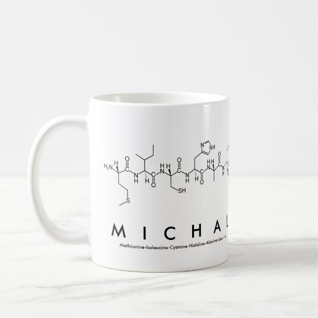 Caneca De Café Michal peptide name mug (Esquerda)