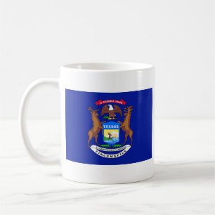 Caneca De Café Michigan Flag + Map Mug