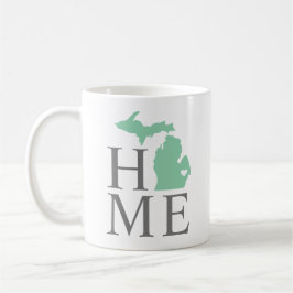 Caneca De Café Michigan Home Mint Green City Heart