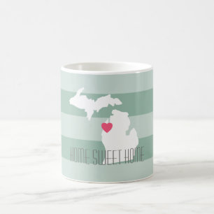 Caneca De Café Michigan Map Home State Love with Custom Heart