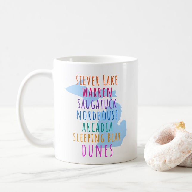 Caneca De Café Michigan Sand Dunes Mitten State Coffee Mug (Com Donut)