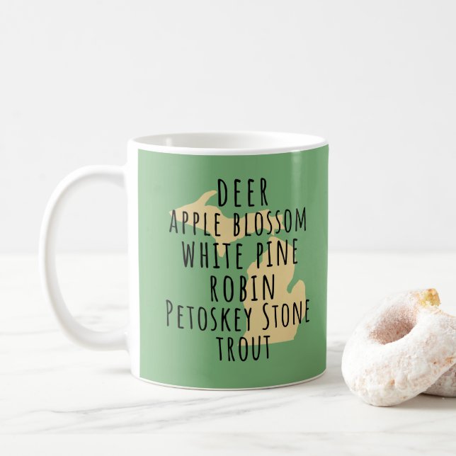 Caneca De Café Michigan State Symbols Coffee Mug (Com Donut)