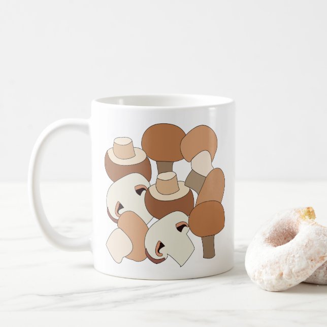 Caneca De Café Micólogo Forrageiro de Cogumelos Comestíveis (Com Donut)