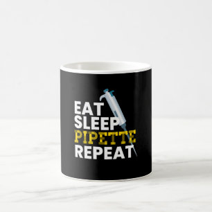 Caneca De Café Microbiologia de repetição da pipeta do sono