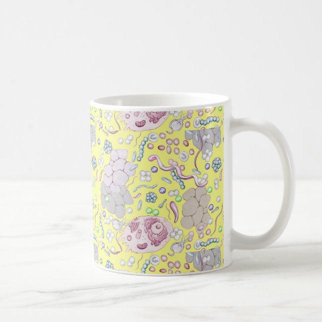 Caneca De Café Microbiologia no amarelo (Direita)