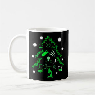 Caneca De Café Microscópio de Vírus de Dna em Árvore de Ciência