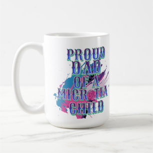 Caneca De Café Microtia azul-roxa e rosa