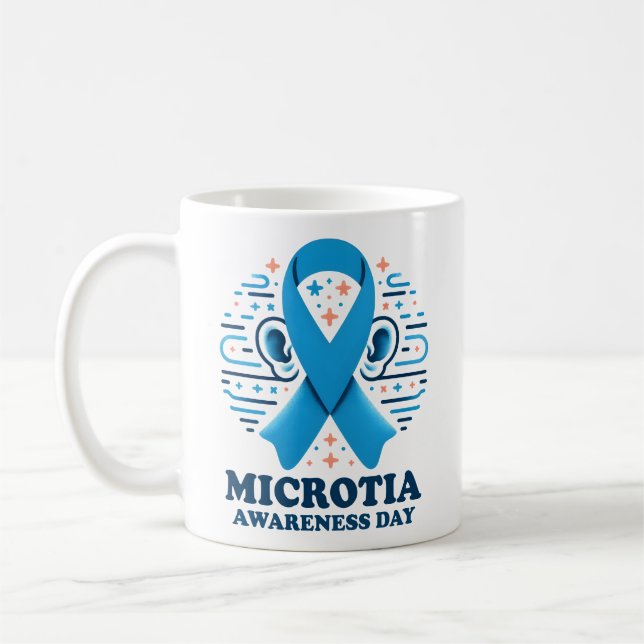 Caneca De Café Microtia Consciência Dia Nacional Fita Azul (Esquerda)