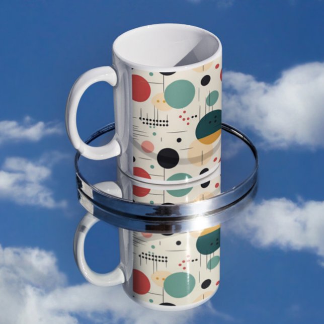 Caneca De Café Mid century colorful geometric pattern (Criador carregado)