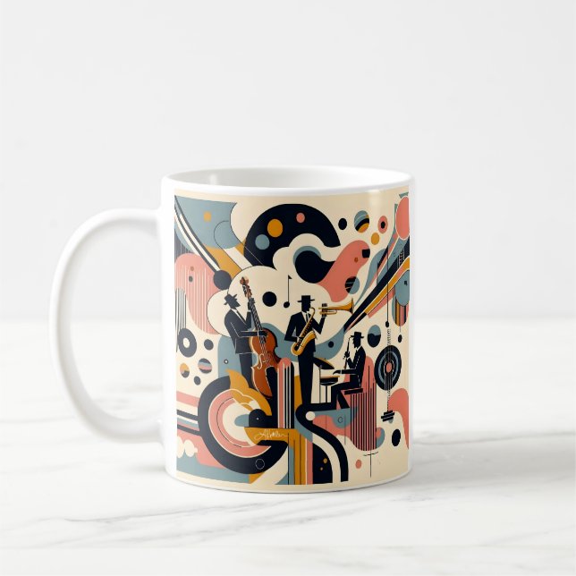 Caneca De Café Mid Century Jazz Age Psychedelic Trio (Esquerda)