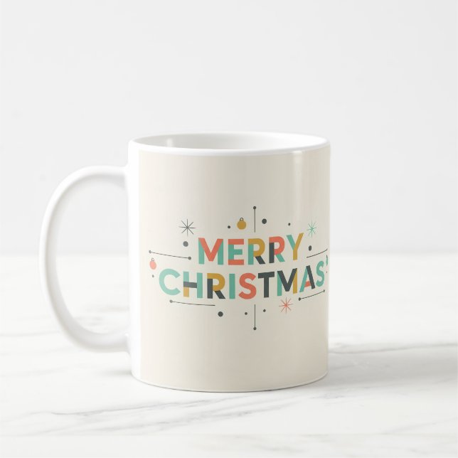 Caneca De Café Mid-Century Merry Christmas – Retro Style (Esquerda)