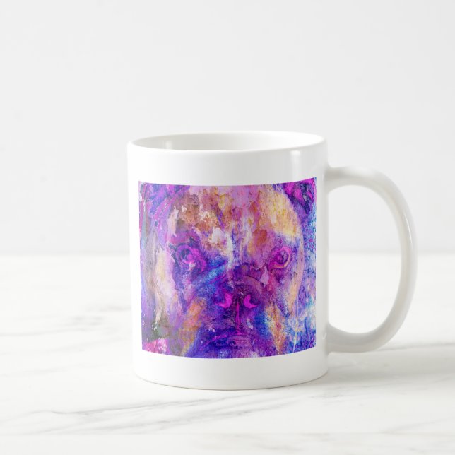 Caneca De Café Mídia Mista de Bulldog Adorável (Direita)