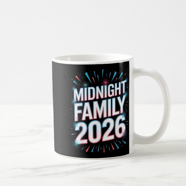 Caneca De Café Midnight Family 2026 Fireworks Countdown Unity Spa (Direita)