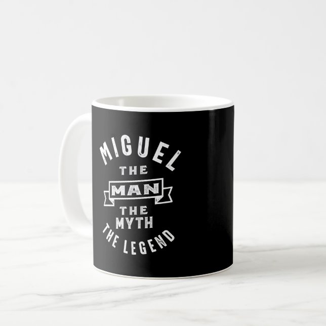 Caneca De Café Miguel Personalizado Nome Aniversário Presente (Frente Esquerda)