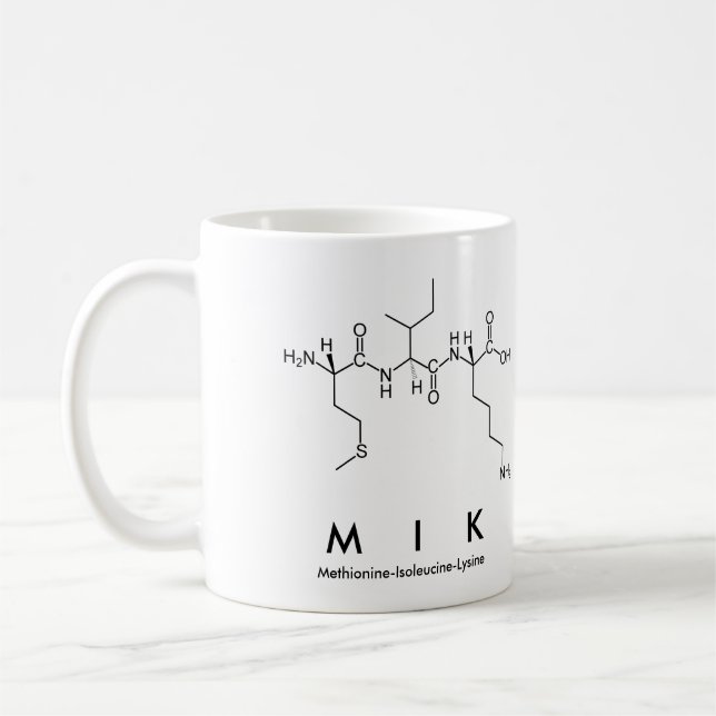 Caneca De Café Mik peptide name mug (Esquerda)