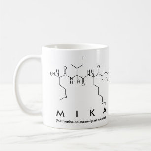Caneca De Café Mika peptide name mug