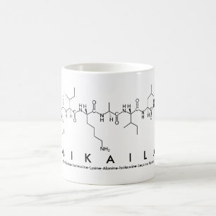 Caneca De Café Mikaila peptide name mug