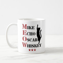 Caneca De Café Mike Echo Oscar Whiskey MEOW Cat