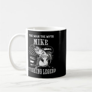 Caneca De Café Mike Homem Mito Lenda da Pesca Nome Personalizado