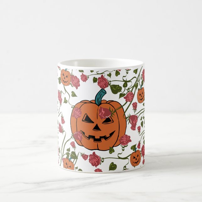 Caneca De Café Mikitiez halloween abóbora assustada outubro outon (Centro)
