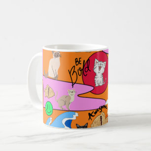 Caneca De Café Mikitiez meow feira de gatos de verão