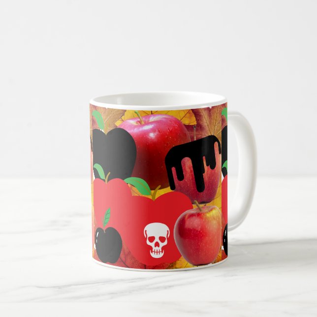 Caneca De Café Mikitiez red skull, tóxica para a maçã vegan, verã (Frente Esquerda)